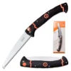 Elk Ridge folding saw open and closed with sheath