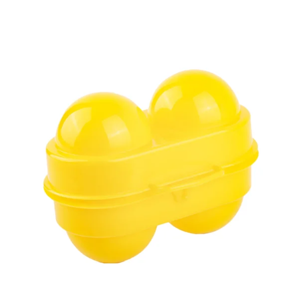 Yellow Coghlan's plastic egg holder with two egg compartments