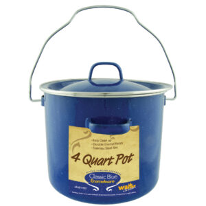 4 QT STOCK POT BLUE ENAMEL