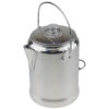 Polished aluminum 9 cup coffee percolator pot with lid and bail handle