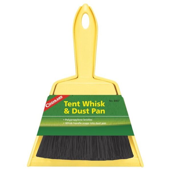 Yellow Coghlan's Tent Whisk and Dust Pan with black bristle brush