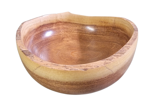 Small round mesquite wood bowl
