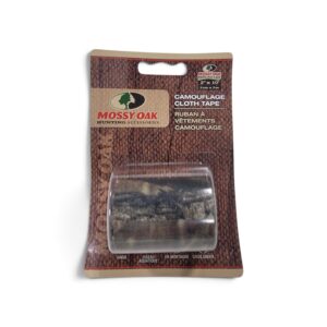 Mossy Oak Break-Up camouflage cloth tape roll in retail blister packaging, 2 inches by 10 feet