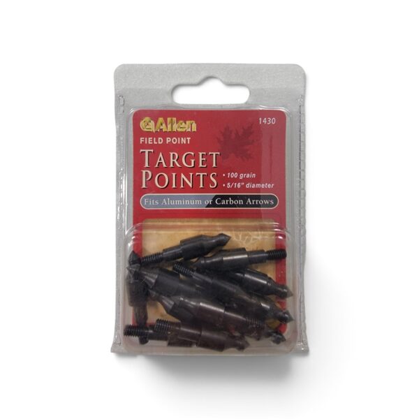 Allen 100 grain field point target points in retail package, fits aluminum or carbon arrows