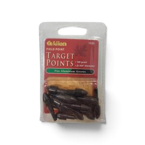 Allen 100 grain field point target points package, 21/64 inch diameter, fits aluminum arrows