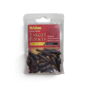 Allen 100 grain field point target points package, 11/32 inch diameter, fits aluminum arrows