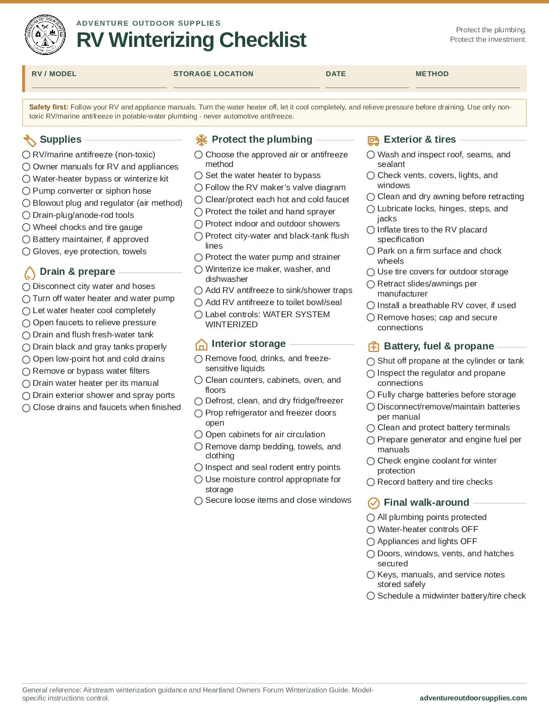 Ultimate Outdoor Checklist Pack