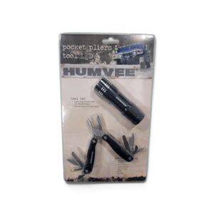 HUMVEE pocket pliers and LED flashlight combo in retail packaging