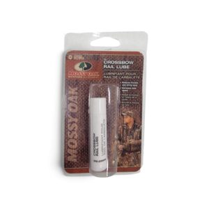 Mossy Oak crossbow rail lube in packaging, front and back