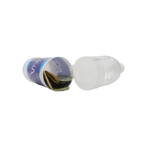 Water bottle diversion safe, closed and open showing hidden compartment