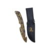 Elk Ridge fixed blade gut hook knife beside its sheath